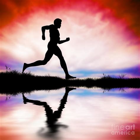 Silhouette of man running at sunset Photograph by Michal Bednarek - Pixels