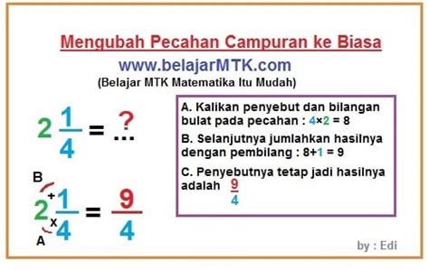 Mengubah Dari Pecahan Campuran Menjadi Pecahan Biasa - Riset