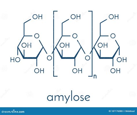 Amylose Molecule. It Is A Polysaccharide And One Of The Two Components Of Starch. Structural ...