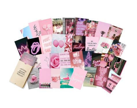 Pink Wall Collage Kit Aesthetic Pictures, Bedroom Decor for Teen Girls, Wall Collage Kit ...