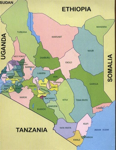 Map Of Kenya And Counties - Bobbie Stefanie