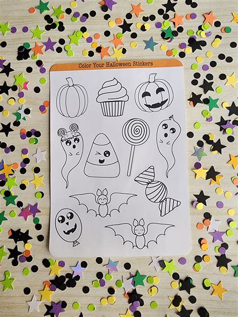 Kids Halloween Coloring Sticker Sheet Packs - Etsy