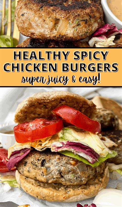 Healthy Spicy Chicken Burgers - Hello Spoonful