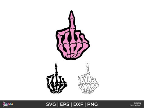 Middle Finger Skeleton FU SVG – The Doodle Pixie | Premium & Free SVG Cut Files | Cold Cup ...