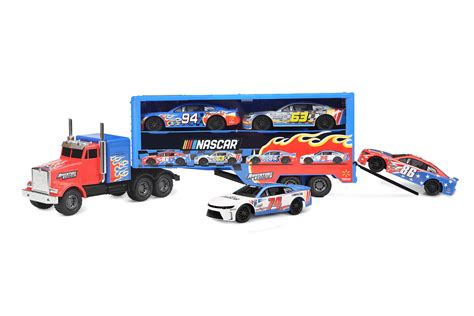 Adventure Force 24" NASCAR Race Car Hauler with 4 Stock Cars and Course ...