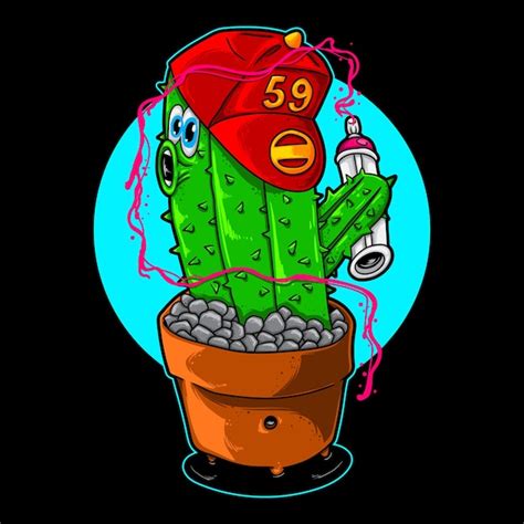 Premium Vector | Street art cactus