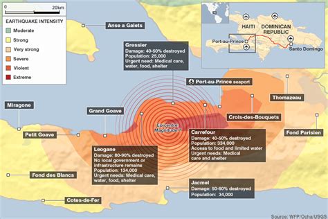 Haiti - Geographical Range of Quake Damage