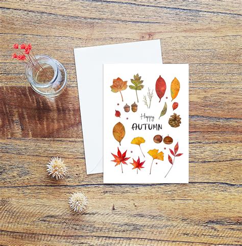 Happy Thanksgiving Fall Gift Printable Card Hello Card | Etsy