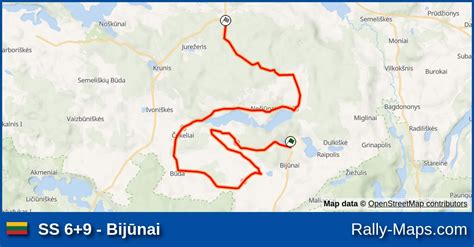 SS 6+9 - Bijūnai stage map | Raly Kauno Ruduo 2008 [LARČ] 🌍 | Rally-Maps.com