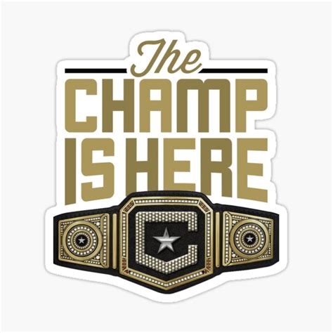 "CHAMP IS HERE™ Gold & White Edition" Sticker by superlitmerch | Redbubble