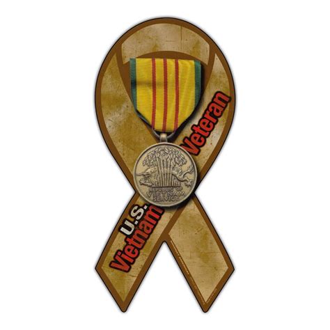 Magnetic Bumper Sticker - Vietnam War Veteran - Ribbon Shaped Support, Pride Magnet - 3.75" x 8 ...