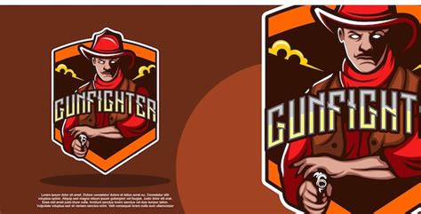 Premium Vector | Gunfighter mascot logo