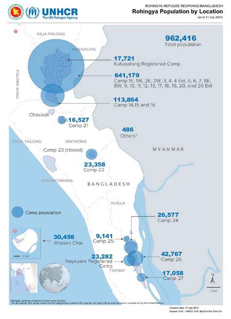 Document - Joint Government of Bangladesh - UNHCR Population map as of July 2023