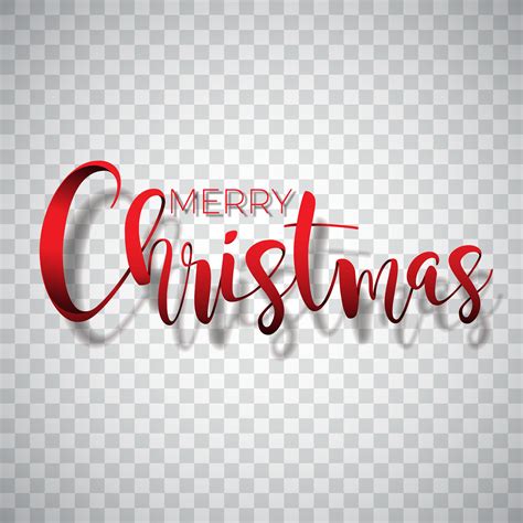 Merry Christmas Typography illustration on a transparent background ...