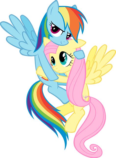 Image - FANMADE Rainbow Dash hugging Fluttershy.png | My Little Pony Friendship is Magic Wiki ...