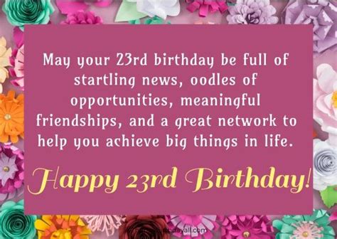 Happy 23rd Birthday Wishes, Quotes, and Messages | Happy 23rd birthday ...