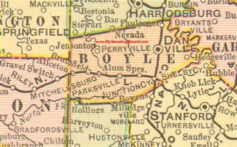 Boyle County, Kentucky 1905 Map Danville, KY