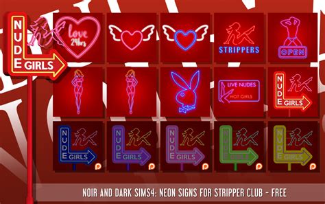 TS4 - Neon Signs for a Stripper Club ~ Noir and Dark Sims: Adult World