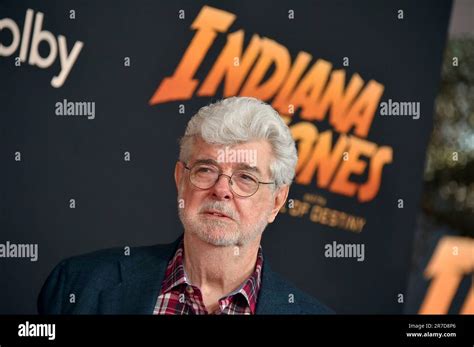 George Lucas arrives at the premiere of "Indiana Jones and the Dial of ...