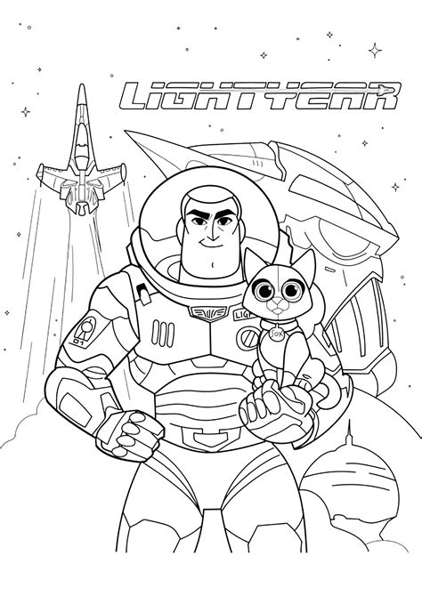 Buzz Lightyear and Sox coloring page - Lightyear Coloring Pages for Kids