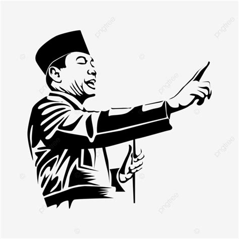 Plantilla De Discurso Soekarno Bung Karnos Vector PNG ,dibujos Soekarno, Plantilla, Discurso De ...