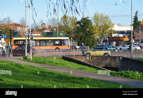 Luton Central City of England UK During Beautiful Sunset. The Gorgeous View of Building and Road ...