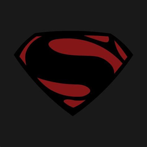 the logo for superman is shown in black and red on a dark background with an orange stripe