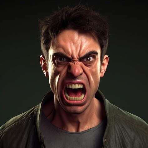 Premium Photo | 3D rendered illustration of angry man face