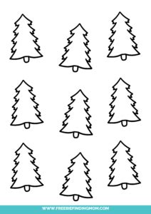 6 Free Christmas Tree Stencils (Printable PDFs) - Freebie Finding Mom