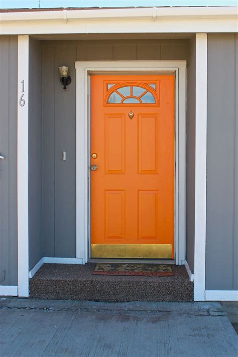 I finally painted a front door orange. But ours had side lights which I painted a slightly ...