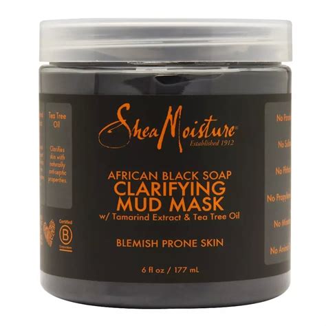 Shea Moisture African Black Soap Clarifying Mud Mask | Best Beauty Products For Women of Color ...