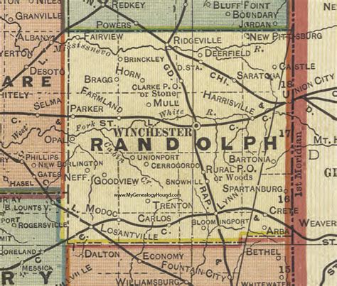 Randolph County, Indiana, 1908 Map, Winchester