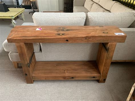RUSTIC SOLID WOOD SOFA TABLE - Able Auctions