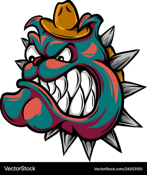 Drawing of an angry bulldog s face Royalty Free Vector Image