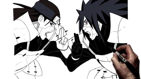 Madara Uchiha Vs Hashirama Senju Drawing