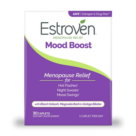 Estroven Mood Boost for Menopause Relief - Reduces Hot Flashes, Night Sweats & Mood Swings - 30 ...