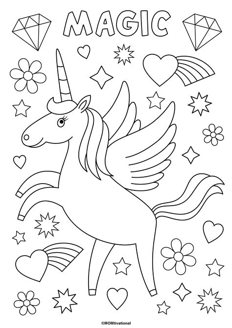 Fun and Free Unicorn Coloring Pages For Kids - MOMtivational | Unicorn coloring pages ...