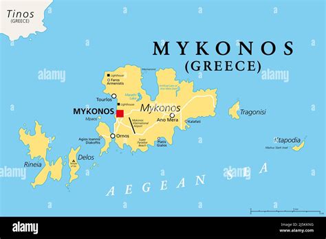 Island mykonos map hi-res stock photography and images - Alamy