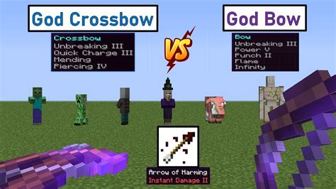 Minecraft God Crossbow VS God Bow | Minecraft Weapon OP Test (Arrow of ...