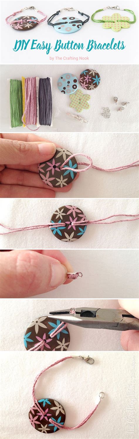 DIY Easy Button Bracelets | The Crafting Nook