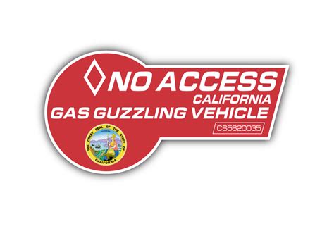 No Access Clean Air Vehicle Gas Guzzler V8 California RED 4" Vinyl Decal Sticker | eBay