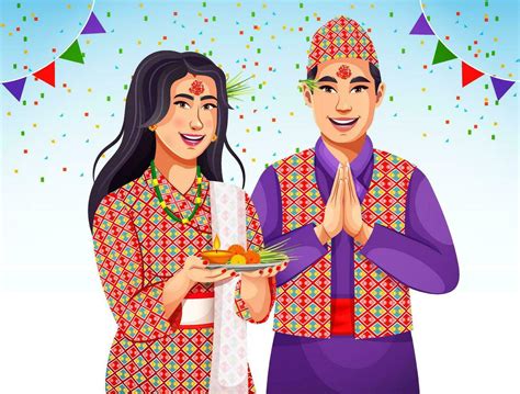 Dashain a popular festival in Nepal celebration stock vector illustration. Woman hold Tika and ...