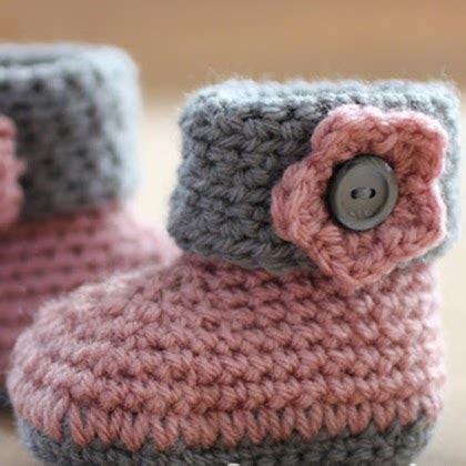 Crochet For Children: Crochet Cuffed Baby Booties Pattern