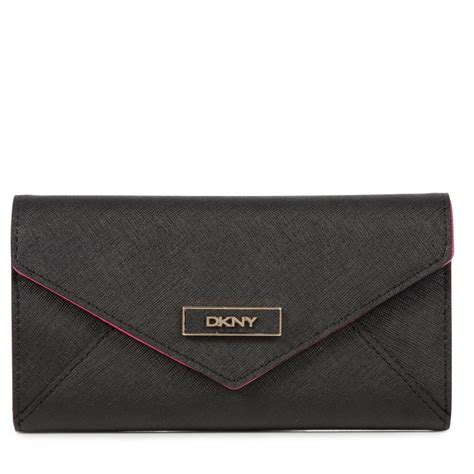 Dkny Saffiano Leather Wallet in Black | Lyst