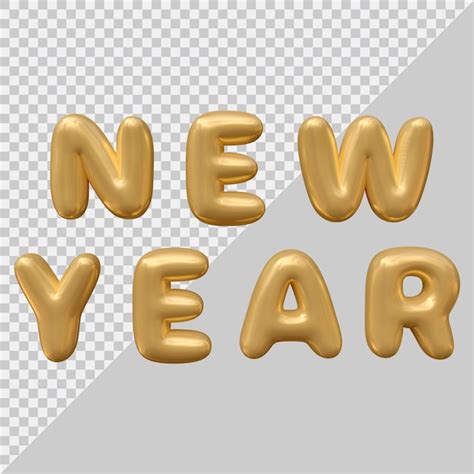 Premium PSD | New year text design with 3d modern style