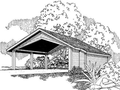 Carport Plan, 051G-0041 | Carport plans, Carport, Garage plan