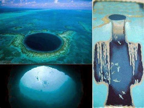 The Great Blue Hole is a large submarine sinkhole off the coast of ...