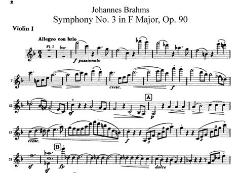 Violin: Brahms: Symphony 3 mvt I (Beg til Reh. B) – Orchestra Excerpts