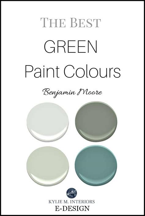 The best green and blue green paint colours by Benjamin Moore. Kylie M E-design