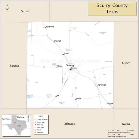 Map of Scurry County, Texas - Thong Thai Real